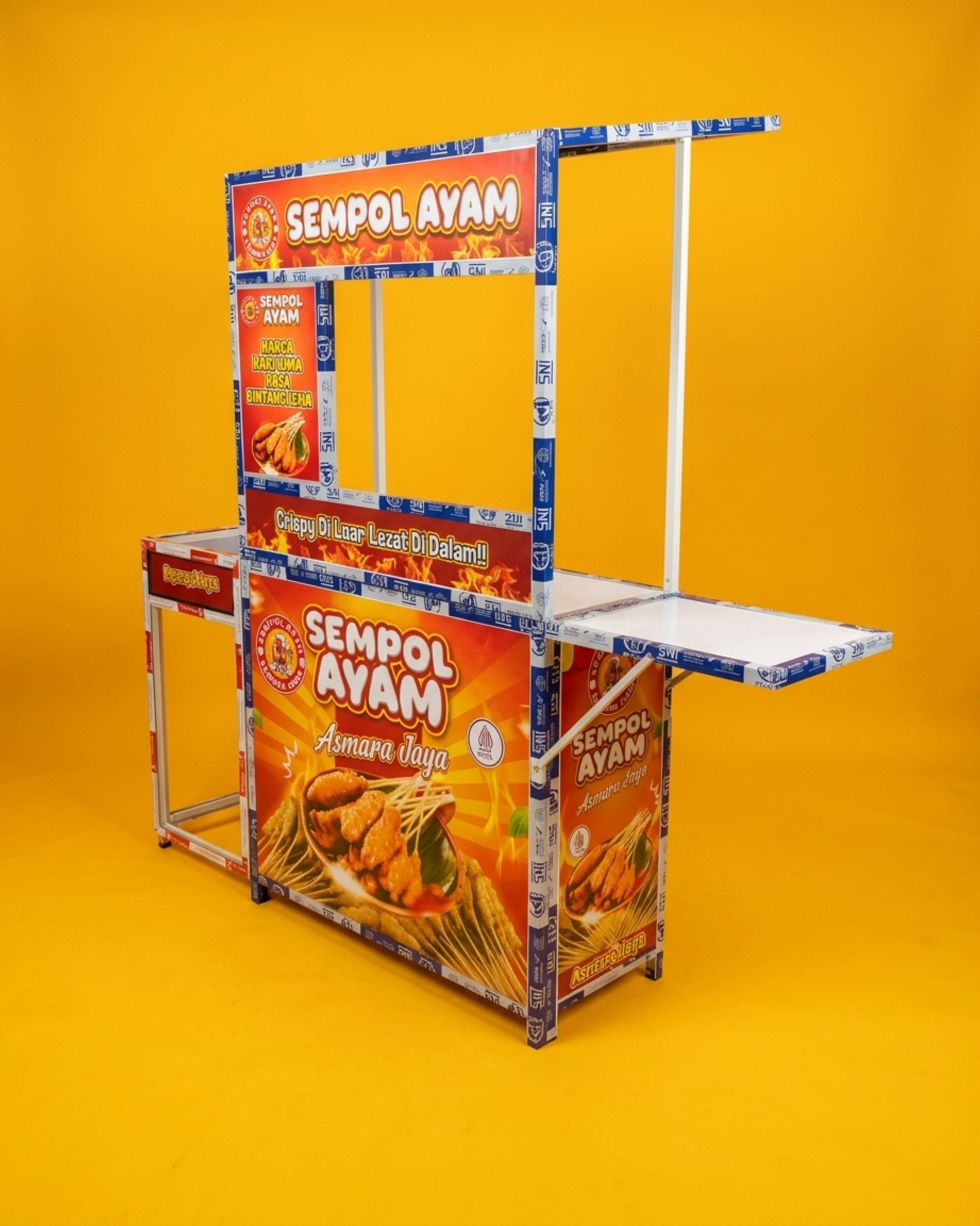 Booth Portable Meja Lipat Jualan Model Meja Dalam Kompor Plus Atap