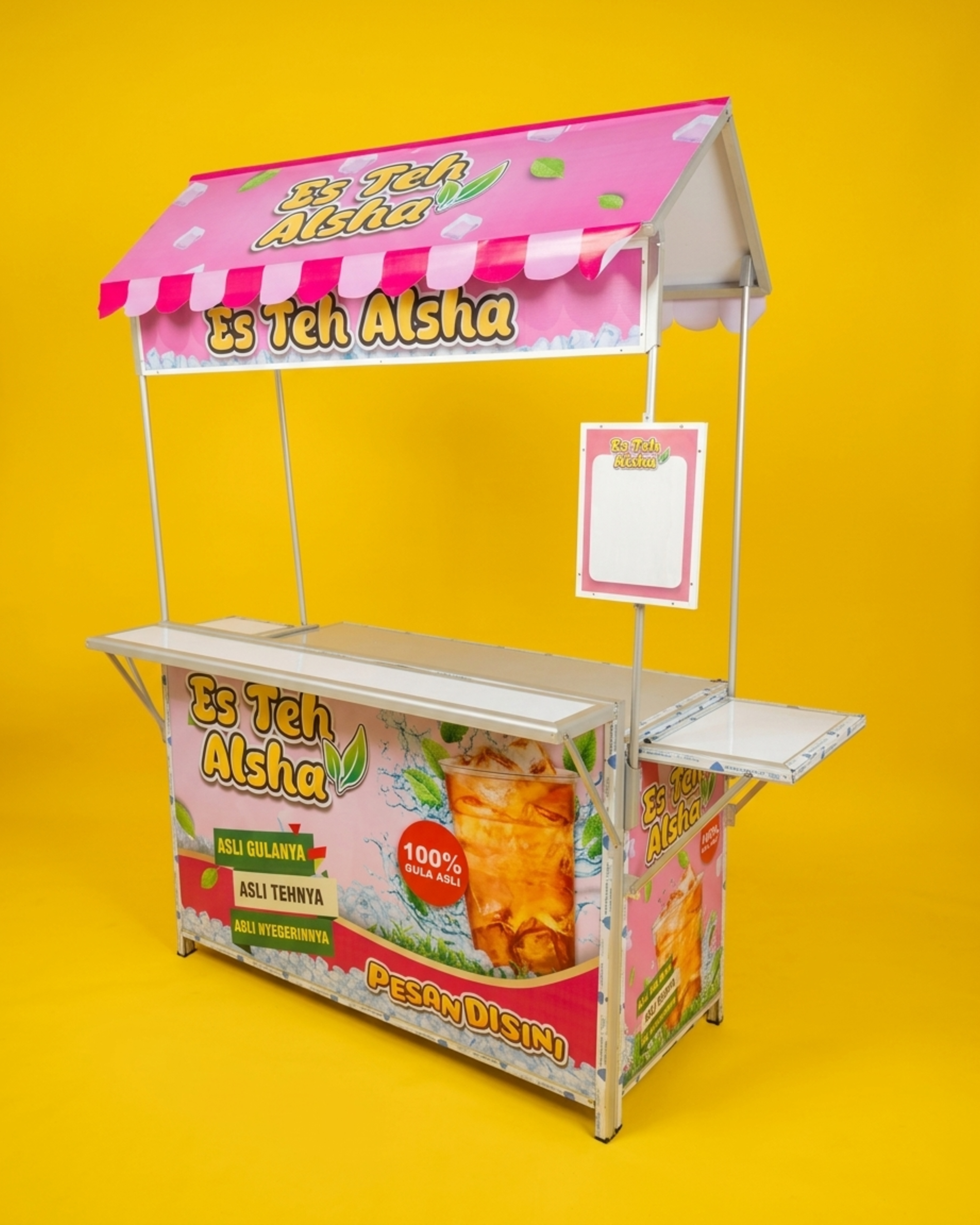 Booth Portable gerobaklipat.id Atap Rumah Extra Jumbo Meja Jualan Gerobak Usaha Bongkar pasang
